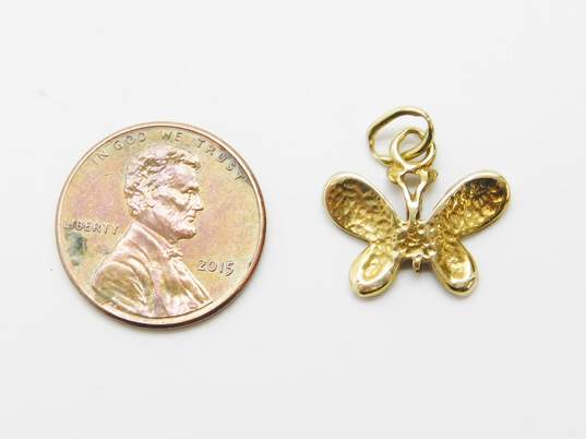 14k Yellow Gold Carved Butterfly Pendant 1.5g image number 5