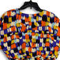 Womens Multicolor Geometric Round Sleeve Dolman Sleeve Blousen Dress Sz 10 image number 1