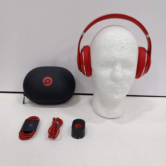 Beast Studio Red Wired Headphones In Case image number 1