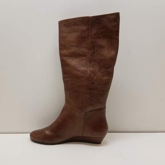 Steven New York Intyce Brown Leather Riding Knee Boots Shoes Women's Size 9.5 M image number 9