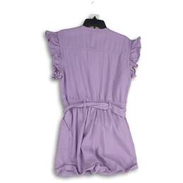 NWT Day + Moon Womens Lavender Tie Waist One-Piece Romper Size Large alternative image
