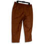 Womens Brown Flat Front Slash Pocket Drawstring Sweatpants Size X-Large image number 2