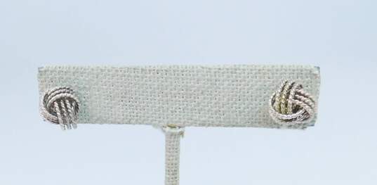 Artisan 925 Sterling Silver Knot Stud Earrings Glass Pendant Necklace & Beaded Bracelets 27.2g image number 2