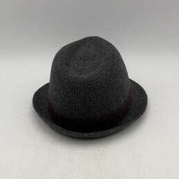 Stetson Mens Gray Round Wide Brim Leather Trim Fedora Hat Size 55