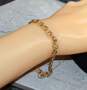 *REPAIRED* 14K Yellow Gold Double Circle Chain Bracelet - 4.88g image number 1