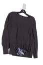 Womens Black Long Sleeve Round Neck Layered Blouse Top Size PXL image number 1
