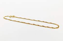 14K Yellow Gold Twisted Curb Chain Bracelet For Repair 0.7g