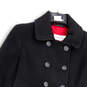 Womens Black Long Sleeve Spread Collar Double Breasted Pea Coat Size 8 image number 3