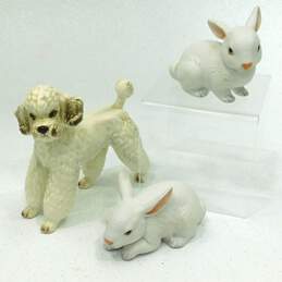 Vintage Lefton Rabbit Poodle Figurine Mixed Lot