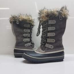 SOREL 'Joan of Arctic' Grey/Black Suede Winter Boots Women's Size 7