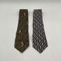 NWT Lot Of 2 Mens Mickey Mouse Print Brown Gray Adjustable Pointed Necktie image number 1