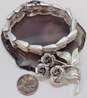 Vintage Coro Textured Bracelet & Rose Silver Tone Brooch 41.4g image number 2