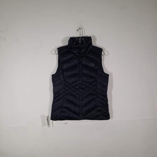 Womens Mid-Length Mock Neck Sleeveless Full-Zip Puffer Vest Size Small image number 1