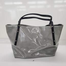 Kate Spade Shiny Gray Patent Leather Tote Shoulder Bag