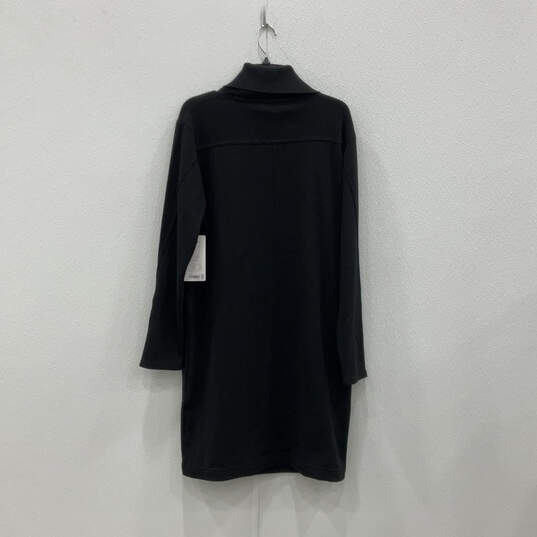 NWT Womens Black Mock Neck Long Sleeve Pullover Sweater Dress Size L image number 2