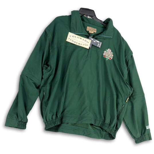 NWT Mens Green 40th Anniversary Bucks Long Sleeve Windbreaker Jacket Sz 2XL image number 1