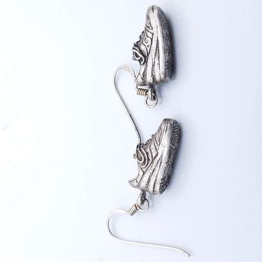 925 Silver Earrings Set Of 2 W/ Running Shoes image number 3