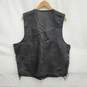Leather Gallery MN's Black Leather Vest w Decal Pins Size 46-T image number 1