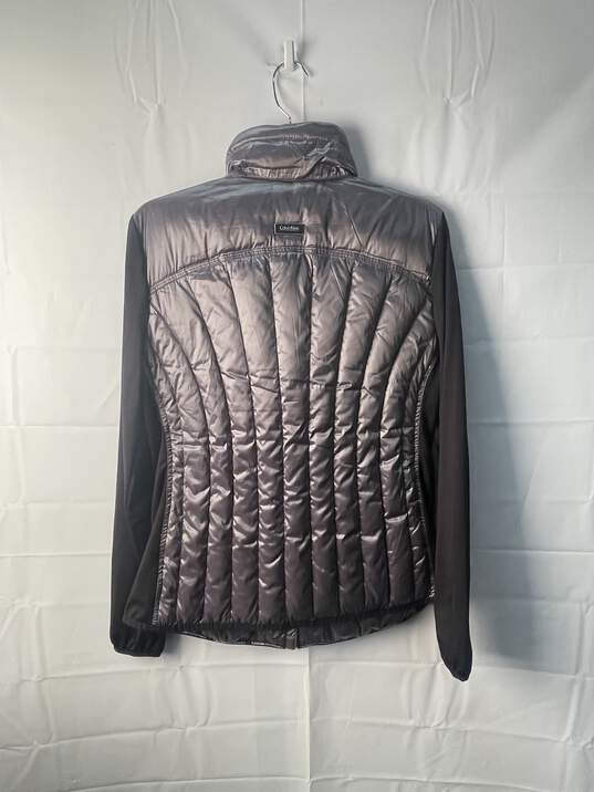 Calvin Klein Womens Dark Gray Metallic  Puffed Jacket Size L image number 2