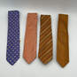 NWT Mens Multicolor Silk Abstract Adjustable Pointed Neckties Lot of 4 image number 1