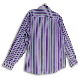 NWT Mens Multicolor Striped Long Sleeve Collared Dress Shirt Size XXL alternative image