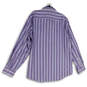 NWT Mens Multicolor Striped Long Sleeve Collared Dress Shirt Size XXL image number 2