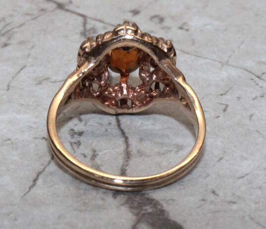 10K Yellow Gold Citrine CZ Accent Ring Size 6 - 3.0g image number 4