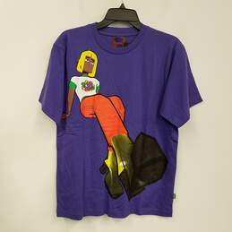 NWT Unisex Adults Purple Short Sleeve Crew Neck Graphic T-Shirt Size M