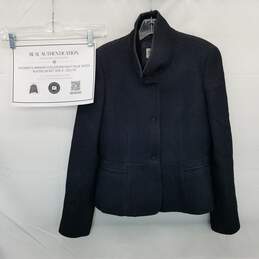 Armani Collezioni Navy Blue Wool Blazer Jacket Size 8