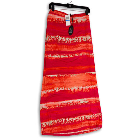 NWT Womens Pink Orange Tie Dye Stretch Long Maxi Skirt Size X-Large image number 2