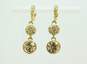 Designer Givenchy Gold Tone & Rhinestone Drop Earrings 5.9g image number 6