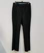 Womens Black High Rise Flat Front Straight Leg Formal Dress Pants Size 32 image number 1