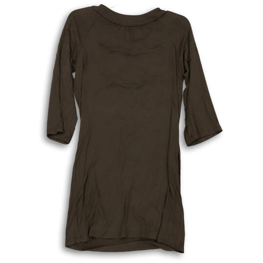 Womens Brown Embellished Scoop Neck Pullover Short Shift Dress Size XS image number 2