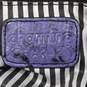 Charming Charlie Purple And Black Faux Snakeskin With Striped Lining Handbag image number 7
