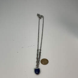 Designer Lucky Brand Silver-Tone Chain Lobster Clasp Blue Pendant Necklace alternative image