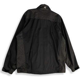 Mens Gray Long Sleeve Mock Neck Pockets Full-Zip Windbreaker Jacket Size XL alternative image