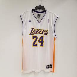 Adidas Mens White Sleeveless Kobe Bryant #24 Los Angeles Lakers NBA Jersey Size XL
