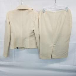 AUTHENTICATED Dolce & Gabbana Cream Wool 2-Piece Skirt Suit Size 42 alternative image