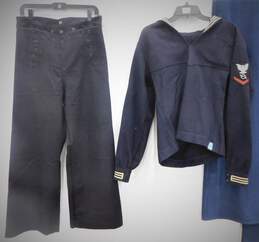 Vintage Wool Navy Dress Uniform Size Mens 42L Jacket & 33R Laced Back