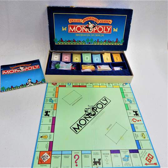 Monopoly Deluxe Anniversary Edition Board Game Vintage 1985 image number 1