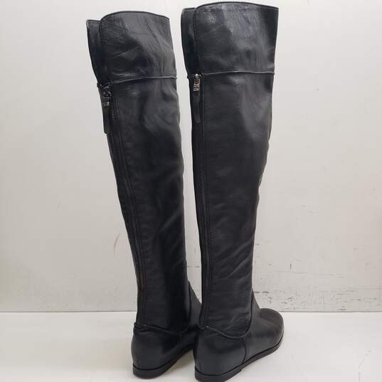 Via Spiga Black Leather Over the Knee Riding Boots Women US 7.5 image number 4