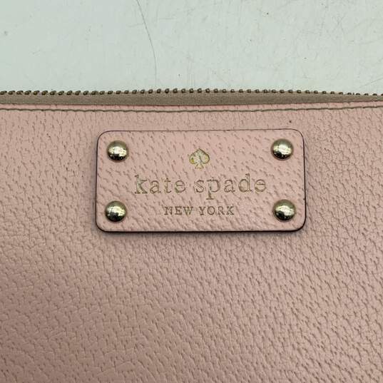 Kate Spade New York Womens Pink Gold Leather Neda Wellesley Zip-Around Wallet image number 4