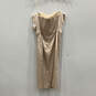NWT Womens Champagne Gold Strapless Pleated Back Zip Mini Dress Size 10 image number 2