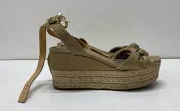 Michael Kors Gold Ankle Strap Espadrille Wedge Heels Shoes Size 9 B