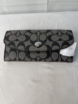 Certified Authentic Coach Gray, Black/White Wallet