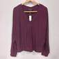 White House Black Market Women's Purple V-Neck Pullover Sweater Size XL NWT image number 1