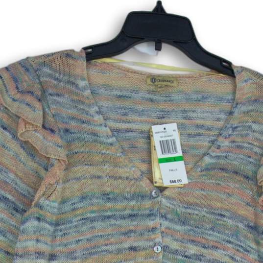 NWT Democracy Womens Multicolor Striped Knitted Cardigan Sweater Size Large image number 3