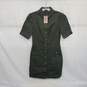 Oasis Dark Green Full Button Up Short Sleeved Dress WM Size 8 NWT image number 1