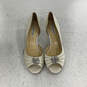 Womens Celine Ivory Peep Toe Slip-On Stiletto D'Orsay Wedding Heels Sz 7.5 image number 1
