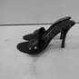 Charles Women's Black Leather Slip On Open Toe Stiletto Heel Slide Sandals Size 6 image number 3